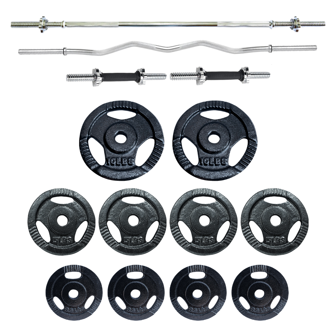 Kit PRO 29 kg (65 lbs) barra recta y/o barra z, con o sin manerales